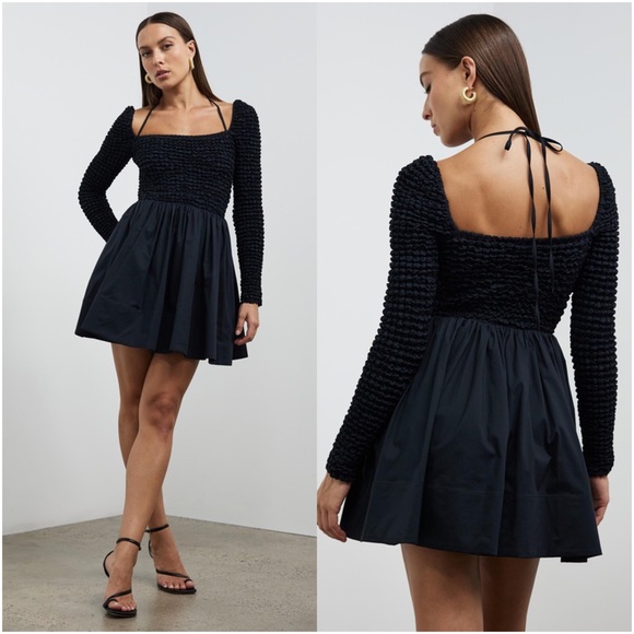 NEW STAUD Cassidy Dress in Black - Picture 4 of 16